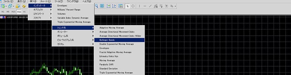 ボリンジャーバンドをMT4/MT5に表示PCイメージ