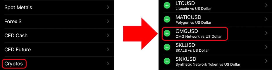 MT4/MT5にOMG/USDを表示イメージ