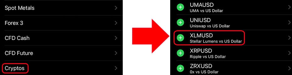MT4/MT5にXLM/USDを表示イメージ