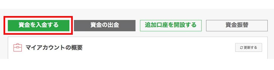 口座へ追加入金イメージ